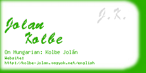 jolan kolbe business card